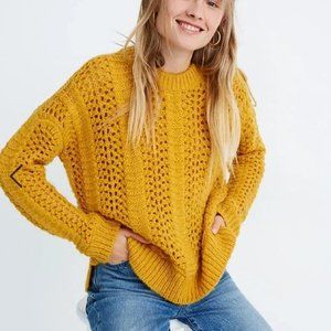 Madewell Mustard Yellow Crew Neck Sweater NWT XL